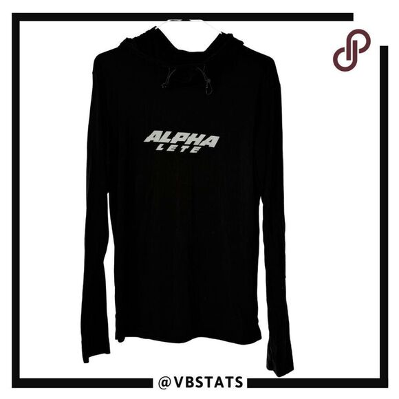 Alphalete Men's Spell Out Pullover Long Sleeve Drawcord Hoodie Black Small - Picture 1 of 5